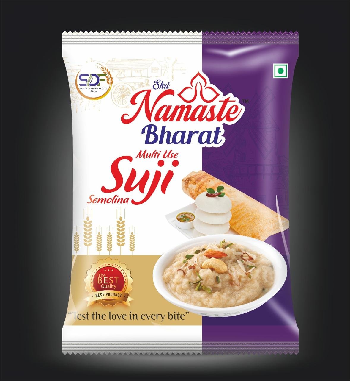 Shri Namaste Bharat Multi Use Suji – Premium Wheat Semolina for Halwa, Idli, Dosa & Upma